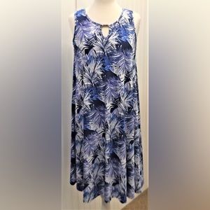 "Cruisewear" by Creation tropical leaves blue dress